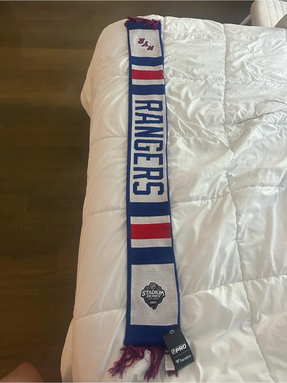 Fanatics Blue, Red & White Rangers Knit Scarf